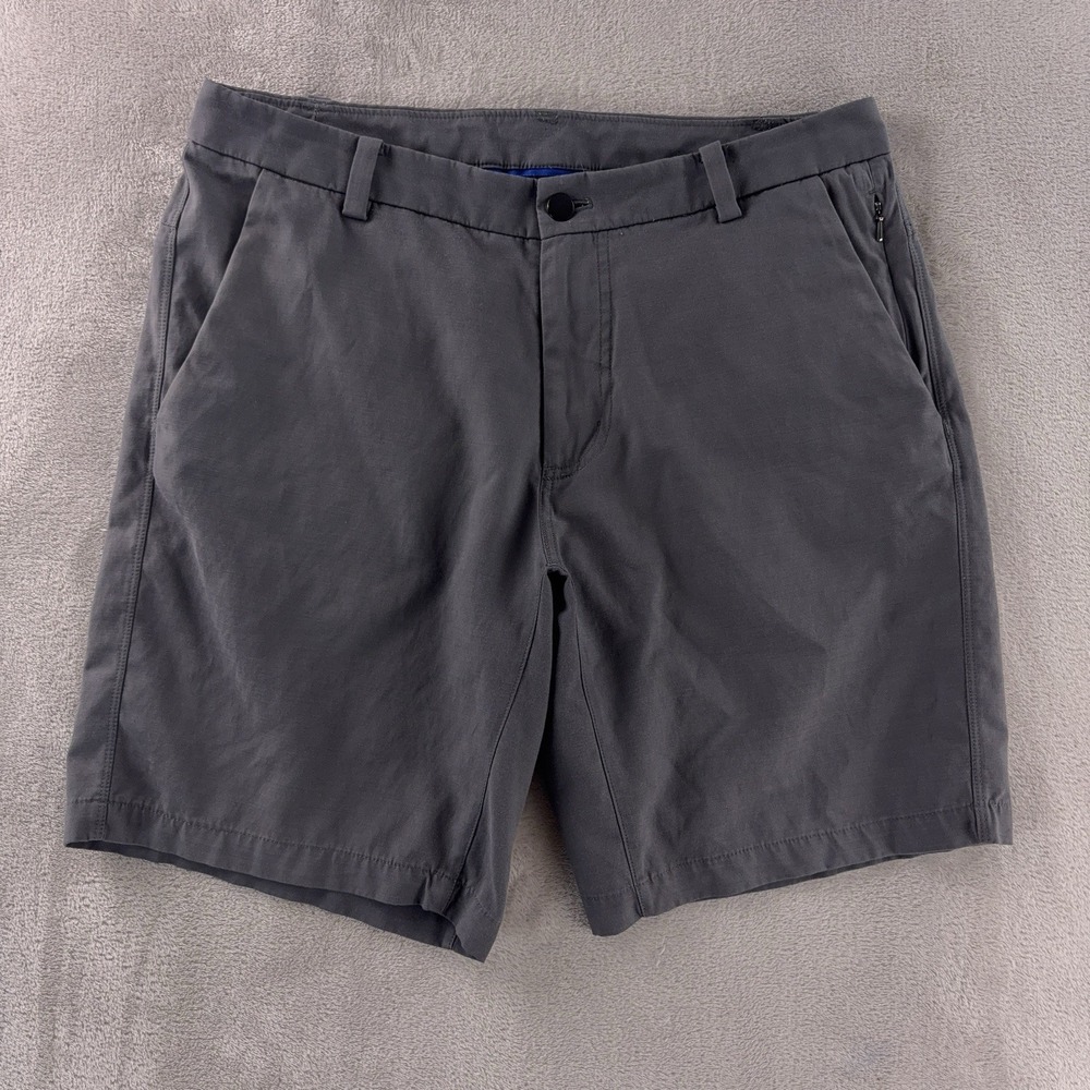 Lululemon Commission Shorts Mens Size 34 Dark Gray Stretch Zip‎ Pocket Golf